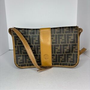 Authentic Fendi Y2K FF Zucca Leather crossbody bag